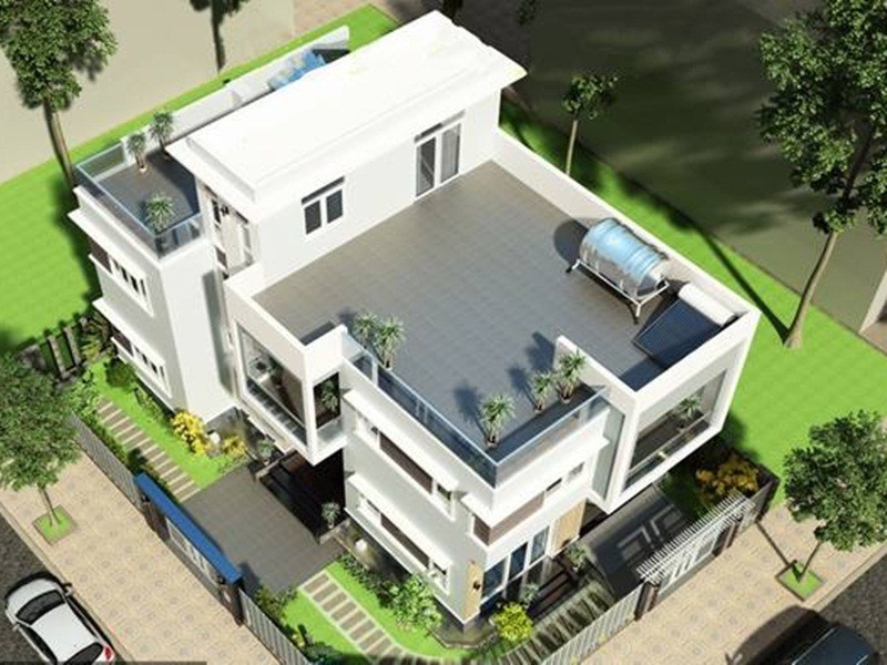 Hình 3: Vật liệu xây nhà cho sân thượng và tầng mái