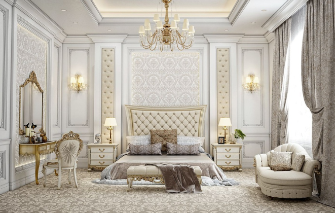 Thiết kế phòng ngủ theo phong cách tân cổ điển